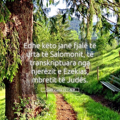 Picture 05 - Fjalët e urta 25:1 ALB - Edhe këto janë fjalë të urta të Salomonit, - Bible Verse Picture