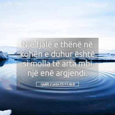 Picture 05 - Fjalët e urta 25:11 ALB - Një fjalë e thënë në kohën e duhur është - Bible Verse Picture