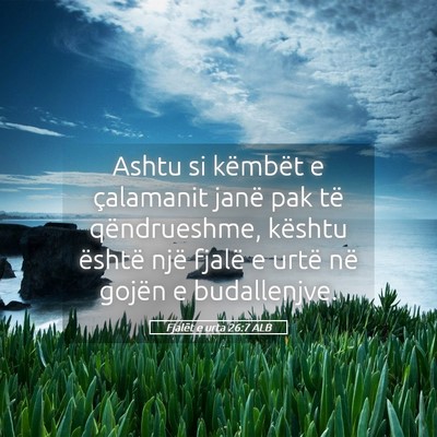Picture 05 - Fjalët e urta 26:7 ALB - Ashtu si këmbët e çalamanit janë pak të - Bible Verse Picture
