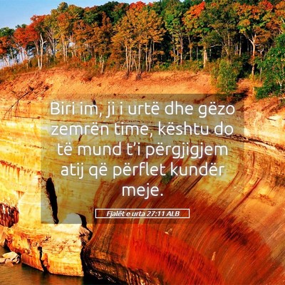 Picture 05 - Fjalët e urta 27:11 ALB - Biri im, ji i urtë dhe gëzo zemrën time, - Bible Verse Picture