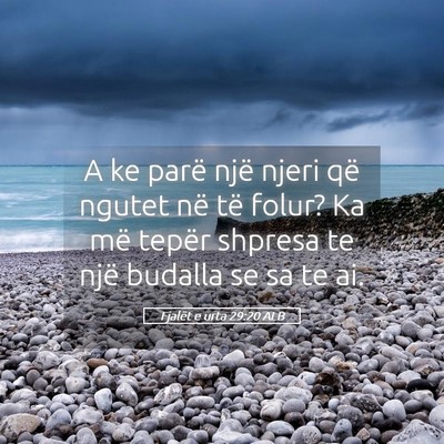 Picture 05 - Fjalët e urta 29:20 ALB - A ke parë një njeri që ngutet në të folur? - Bible Verse Picture