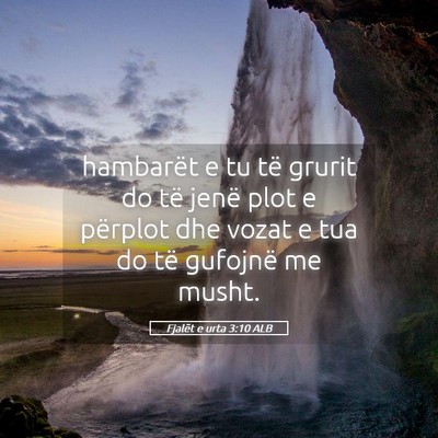 Picture 05 - Fjalët e urta 3:10 ALB - hambarët e tu të grurit do të jenë plot e - Bible Verse Picture