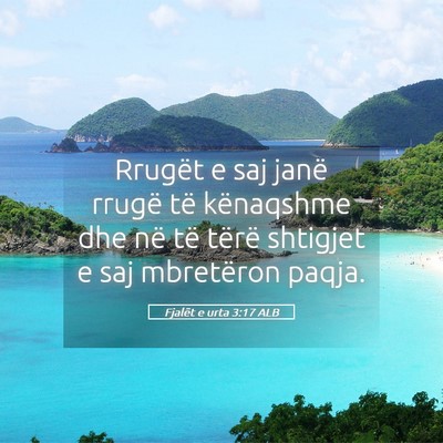 Picture 05 - Fjalët e urta 3:17 ALB - Rrugët e saj janë rrugë të kënaqshme dhe në - Bible Verse Picture