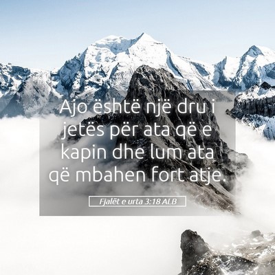 Picture 05 - Fjalët e urta 3:18 ALB - Ajo është një dru i jetës për ata që e - Bible Verse Picture