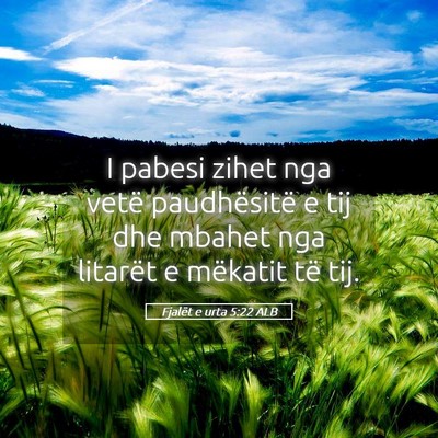 Picture 05 - Fjalët e urta 5:22 ALB - I pabesi zihet nga vetë paudhësitë e tij dhe - Bible Verse Picture