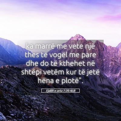 Picture 05 - Fjalët e urta 7:20 ALB - ka marrë me vete një thes të vogël me pare - Bible Verse Picture
