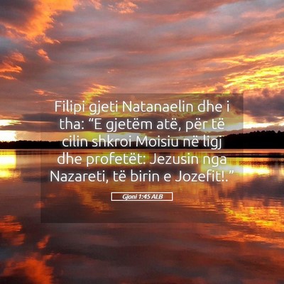Picture 05 - Gjoni 1:45 ALB - Filipi gjeti Natanaelin dhe i tha: “E gjetëm - Bible Verse Picture