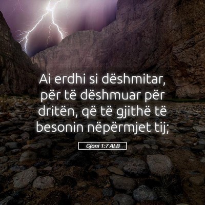 Picture 05 - Gjoni 1:7 ALB - Ai erdhi si dëshmitar, për të dëshmuar për - Bible Verse Picture