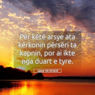 Picture 05 - Gjoni 10:39 ALB - Për këtë arsye ata kërkonin përsëri ta - Bible Verse Picture