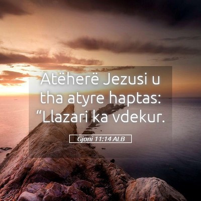 Picture 05 - Gjoni 11:14 ALB - Atëherë Jezusi u tha atyre haptas: “Llazari - Bible Verse Picture