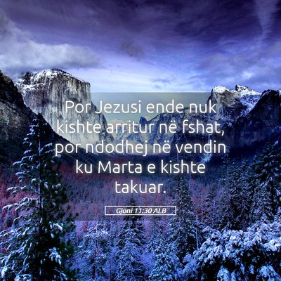 Picture 05 - Gjoni 11:30 ALB - Por Jezusi ende nuk kishte arritur në fshat, por - Bible Verse Picture