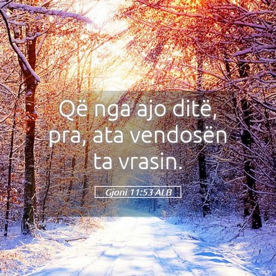 Picture 05 - Gjoni 11:53 ALB - Që nga ajo ditë, pra, ata vendosën ta - Bible Verse Picture