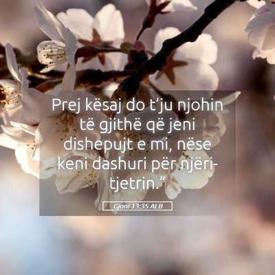 Picture 05 - Gjoni 13:35 ALB - Prej kësaj do t’ju njohin të gjithë që jeni - Bible Verse Picture