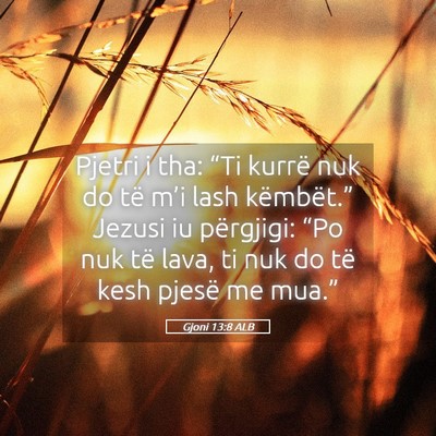 Picture 05 - Gjoni 13:8 ALB - Pjetri i tha: “Ti kurrë nuk do të m’i lash - Bible Verse Picture
