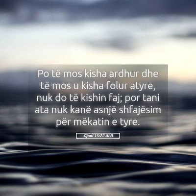 Picture 05 - Gjoni 15:22 ALB - Po të mos kisha ardhur dhe të mos u kisha folur - Bible Verse Picture