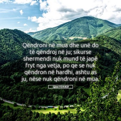 Picture 05 - Gjoni 15:4 ALB - Qëndroni në mua dhe unë do të qëndroj në - Bible Verse Picture