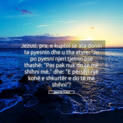 Picture 05 - Gjoni 16:19 ALB - Jezusi, pra, e kuptoi se ata donin ta pyesnin dhe - Bible Verse Picture