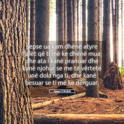 Picture 05 - Gjoni 17:8 ALB - sepse ua kam dhënë atyre fjalët që ti më ke - Bible Verse Picture