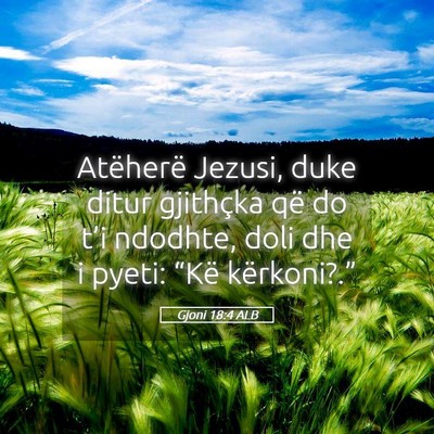 Picture 05 - Gjoni 18:4 ALB - Atëherë Jezusi, duke ditur gjithçka që do - Bible Verse Picture