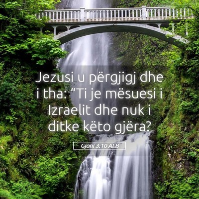 Picture 05 - Gjoni 3:10 ALB - Jezusi u përgjigj dhe i tha: “Ti je mësuesi i - Bible Verse Picture