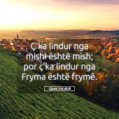 Picture 05 - Gjoni 3:6 ALB - Ç’ka lindur nga mishi është mish; por - Bible Verse Picture
