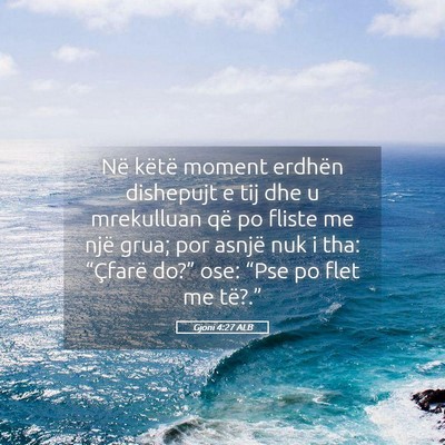 Picture 05 - Gjoni 4:27 ALB - Në këtë moment erdhën dishepujt e tij dhe u - Bible Verse Picture