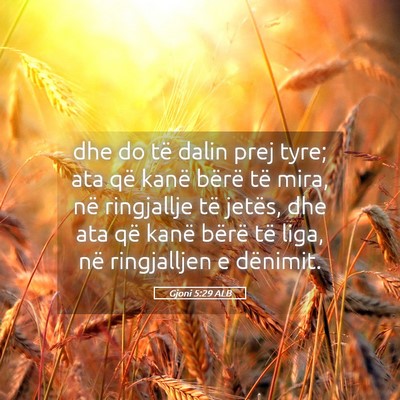 Picture 05 - Gjoni 5:29 ALB - dhe do të dalin prej tyre; ata që kanë bërë - Bible Verse Picture