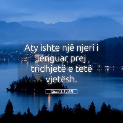 Picture 05 - Gjoni 5:5 ALB - Aty ishte një njeri i lënguar prej tridhjetë e - Bible Verse Picture