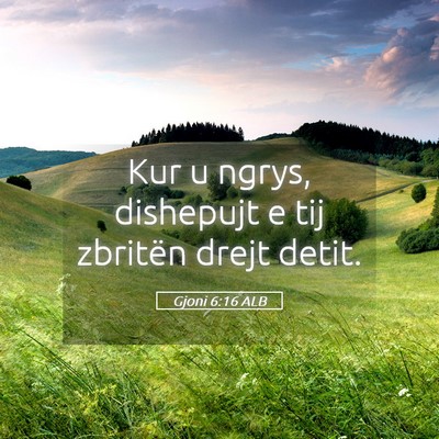 Picture 05 - Gjoni 6:16 ALB - Kur u ngrys, dishepujt e tij zbritën drejt - Bible Verse Picture