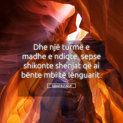 Picture 05 - Gjoni 6:2 ALB - Dhe një turmë e madhe e ndiqte, sepse shikonte - Bible Verse Picture