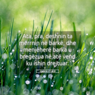 Picture 05 - Gjoni 6:21 ALB - Ata, pra, deshnin ta merrnin në barkë, dhe - Bible Verse Picture