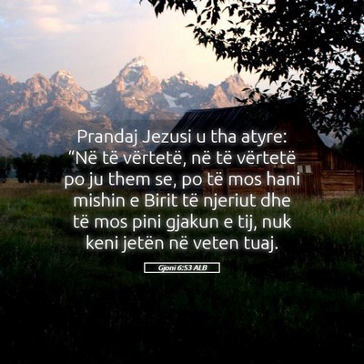 Picture 05 - Gjoni 6:53 ALB - Prandaj Jezusi u tha atyre: “Në të vërtetë, - Bible Verse Picture
