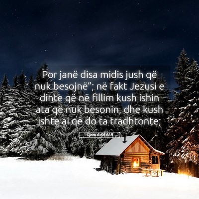 Picture 05 - Gjoni 6:64 ALB - Por janë disa midis jush që nuk besojnë”; - Bible Verse Picture