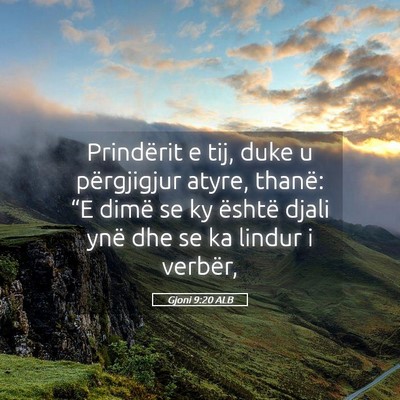 Picture 05 - Gjoni 9:20 ALB - Prindërit e tij, duke u përgjigjur atyre, - Bible Verse Picture