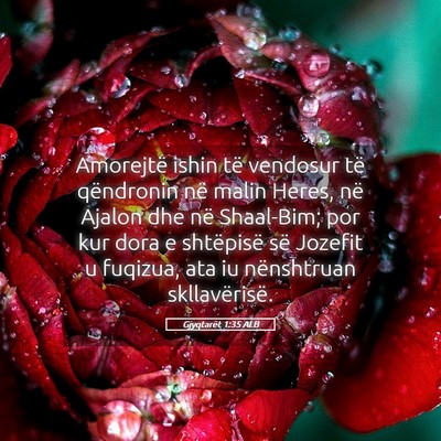 Picture 05 - Gjyqtarët 1:35 ALB - Amorejtë ishin të vendosur të qëndronin në - Bible Verse Picture