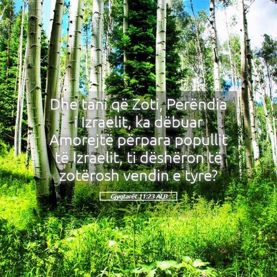 Picture 05 - Gjyqtarët 11:23 ALB - Dhe tani që Zoti, Perëndia i Izraelit, ka - Bible Verse Picture