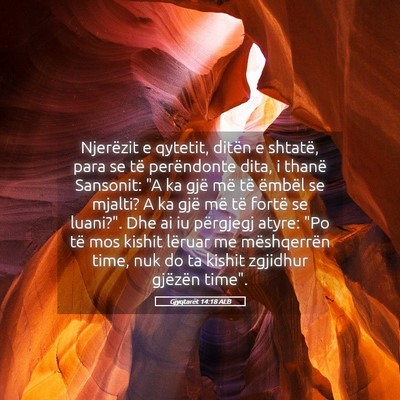 Picture 05 - Gjyqtarët 14:18 ALB - Njerëzit e qytetit, ditën e shtatë, para se - Bible Verse Picture
