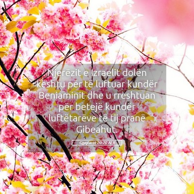Picture 05 - Gjyqtarët 20:20 ALB - Njerëzit e Izraelit dolën kështu për të - Bible Verse Picture