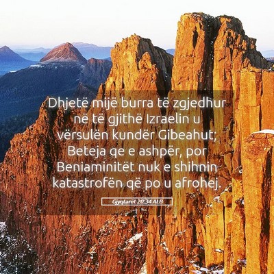 Picture 05 - Gjyqtarët 20:34 ALB - Dhjetë mijë burra të zgjedhur në të gjithë - Bible Verse Picture