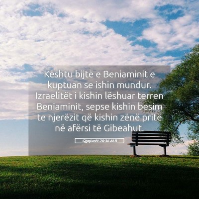 Picture 05 - Gjyqtarët 20:36 ALB - Kështu bijtë e Beniaminit e kuptuan se ishin - Bible Verse Picture