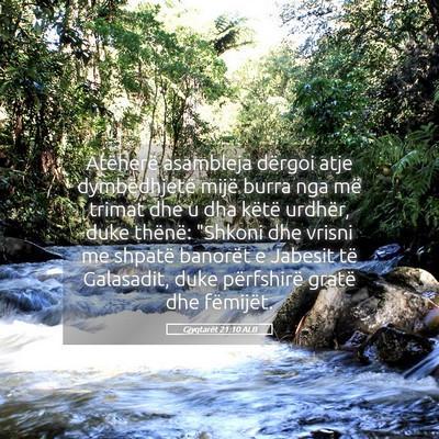 Picture 05 - Gjyqtarët 21:10 ALB - Atëherë asambleja dërgoi atje dymbëdhjetë - Bible Verse Picture