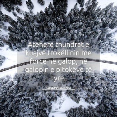 Picture 05 - Gjyqtarët 5:22 ALB - Atëherë thundrat e kuajve trokëllinin me - Bible Verse Picture