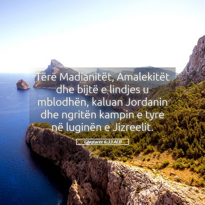 Picture 05 - Gjyqtarët 6:33 ALB - Tërë Madianitët, Amalekitët dhe bijtë e - Bible Verse Picture