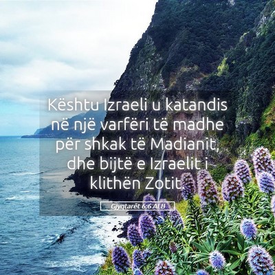 Picture 05 - Gjyqtarët 6:6 ALB - Kështu Izraeli u katandis në një varfëri të - Bible Verse Picture