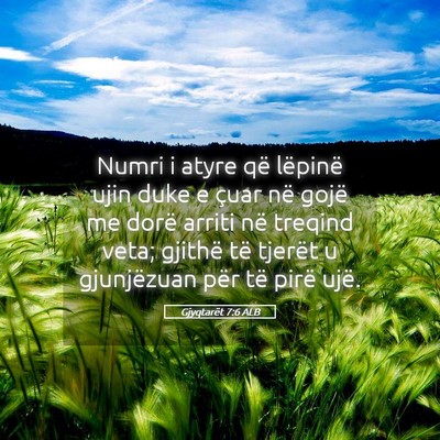 Picture 05 - Gjyqtarët 7:6 ALB - Numri i atyre që lëpinë ujin duke e çuar në - Bible Verse Picture