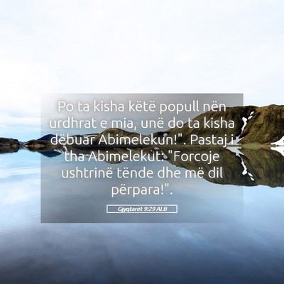 Picture 05 - Gjyqtarët 9:29 ALB - Po ta kisha këtë popull nën urdhrat e mia, - Bible Verse Picture
