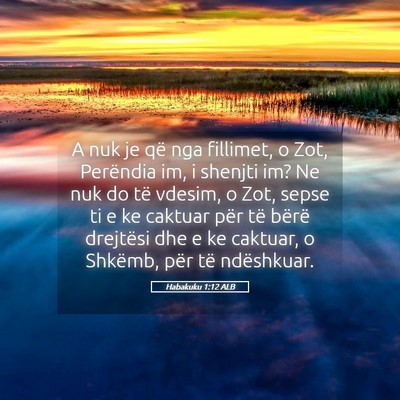 Picture 05 - Habakuku 1:12 ALB - A nuk je që nga fillimet, o Zot, Perëndia im, i - Bible Verse Picture