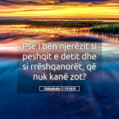Picture 05 - Habakuku 1:14 ALB - Pse i bën njerëzit si peshqit e detit dhe si - Bible Verse Picture