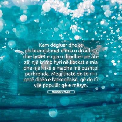Picture 05 - Habakuku 3:16 ALB - Kam dëgjuar dhe të përbrendshmet e mia u - Bible Verse Picture