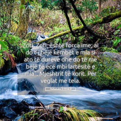 Picture 05 - Habakuku 3:19 ALB - Zoti, Zoti, është forca ime; ai do t’i bëjë - Bible Verse Picture